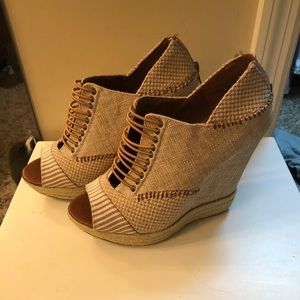 Lace up wedges